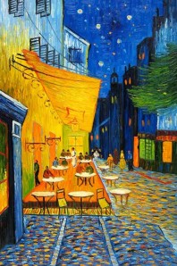 Van Gogh Cafe Terrace At Night, 1888-border